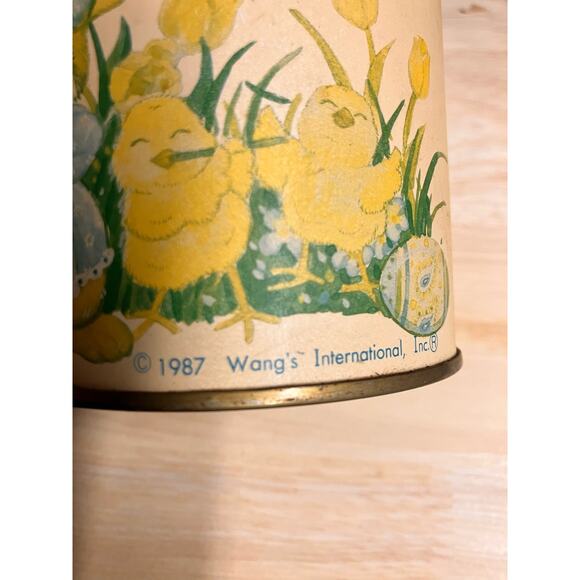 Wang's International 1987 Candy Tin, Bunnies, Ducks, Easter, Yellow Grannycore - Picture 5 of 11